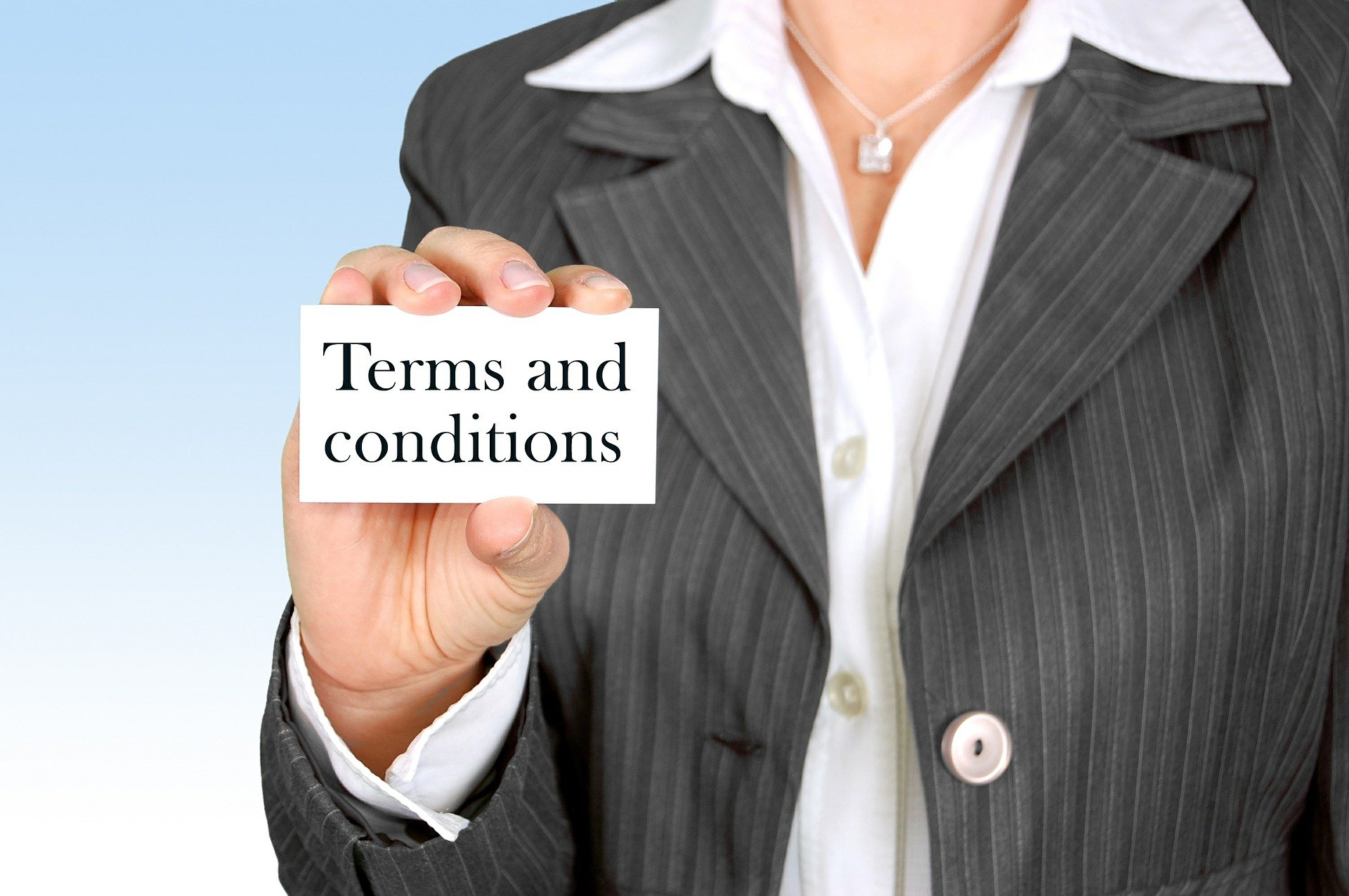 Terms and conditions card